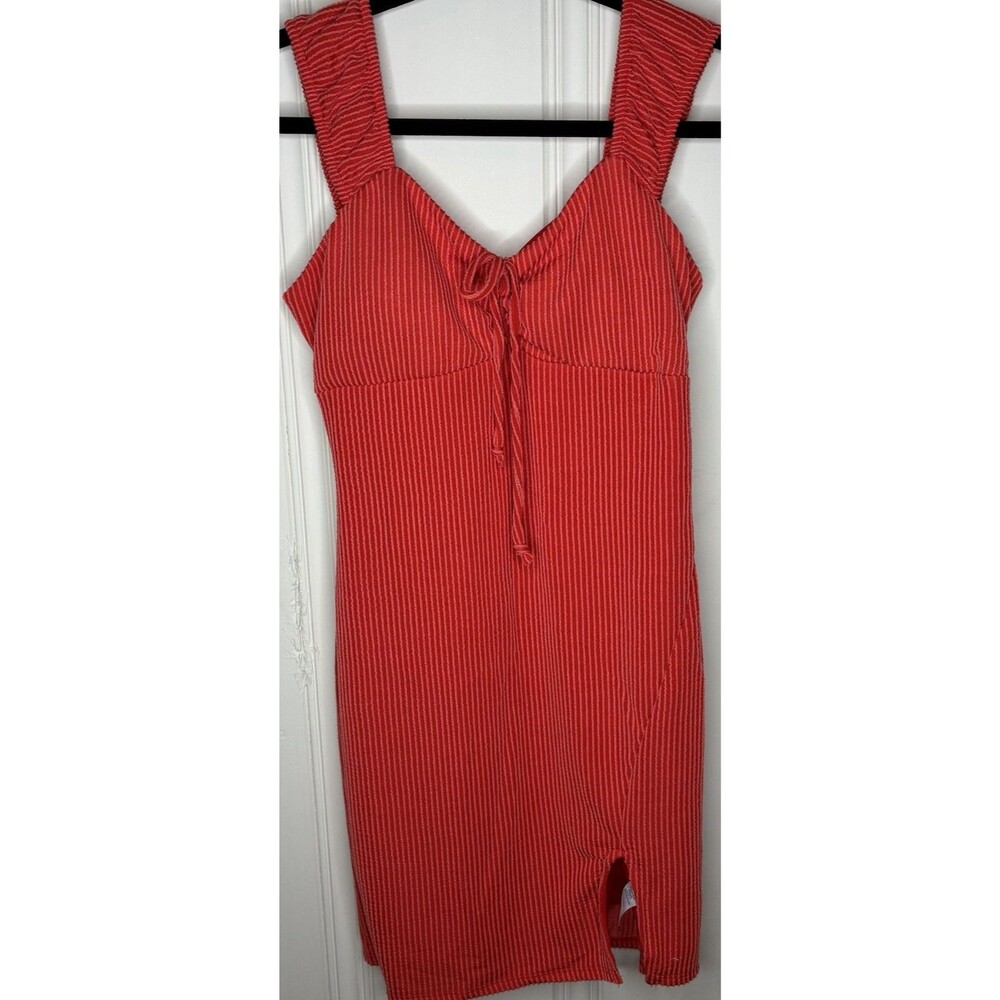 Beach dress wiggle knit womens sz M 8/10 bright bodycon‎ stretch Y2K flirty fun